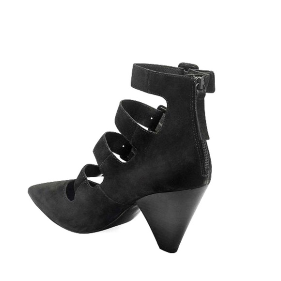 ASH DOLBY Buckle Cone Heels Black Suede - Picture 5 of 9